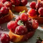Balsamic Roasted Grapes on a Serving Platter