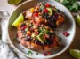 Black Bean Stuffed Sweet Potatoes (Vegan) on a Plate