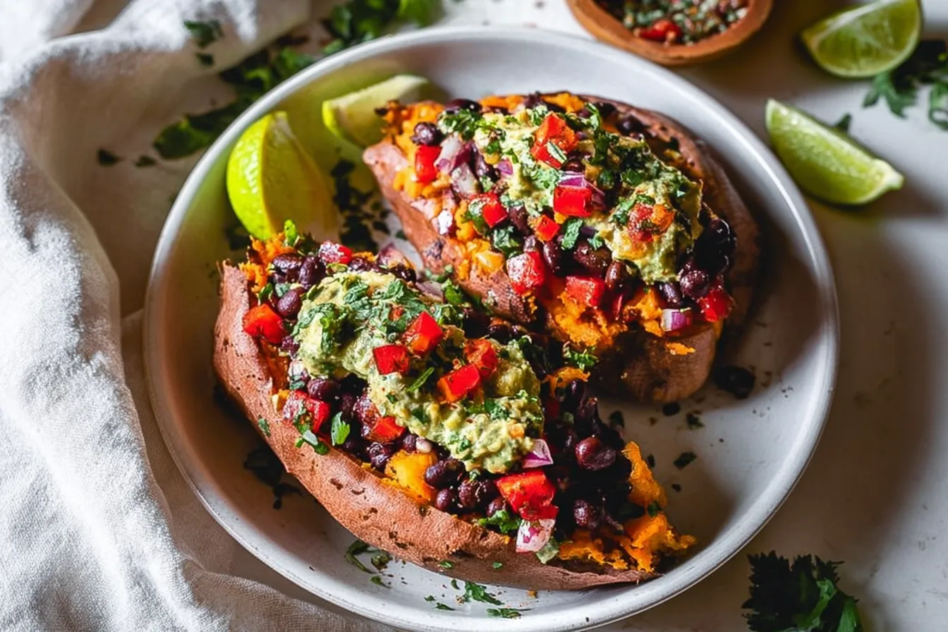 Black Bean Stuffed Sweet Potatoes (Vegan)