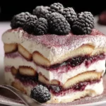 Blackberry Tiramisu Served with Fresh Berries