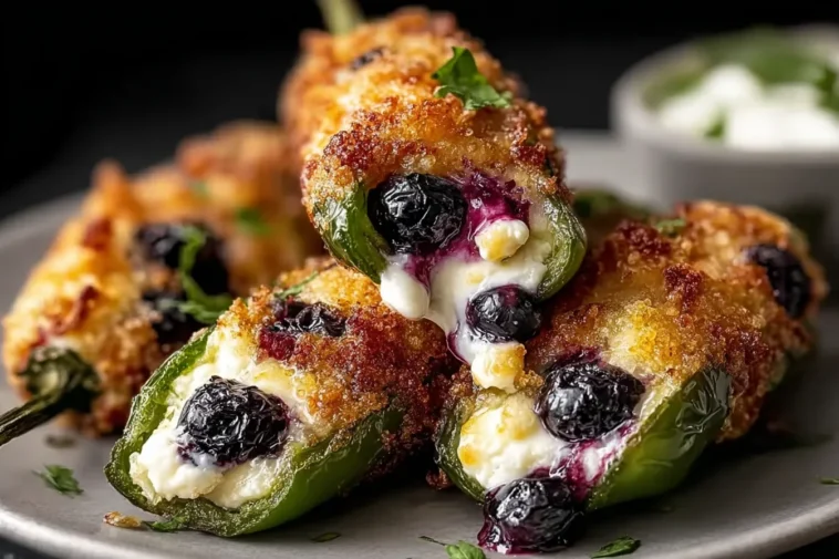 Delicious Blueberry Brie Jalapeño Poppers Ready to Serve