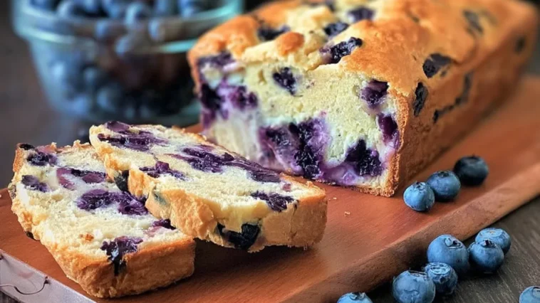 Blueberry Cream Cheese Bread Freshly Baked