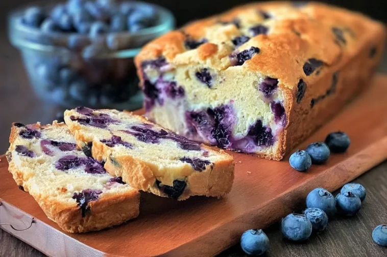 Blueberry Cream Cheese Bread Freshly Baked