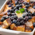 Blueberry French Toast Casserole Freshly Baked