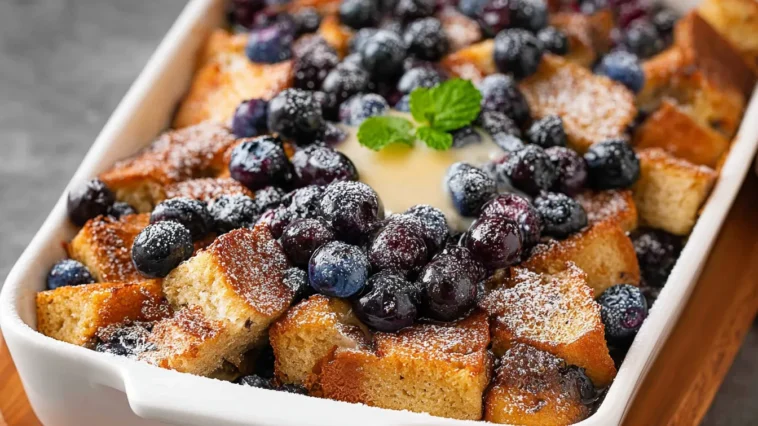 Blueberry French Toast Casserole Freshly Baked