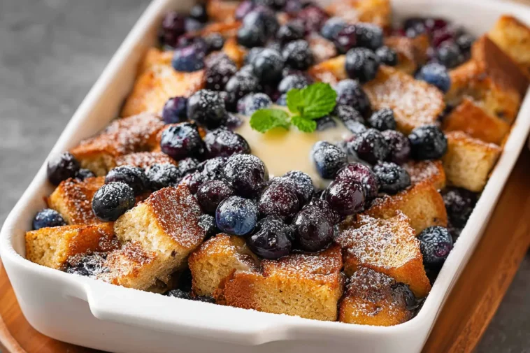 Blueberry French Toast Casserole Freshly Baked