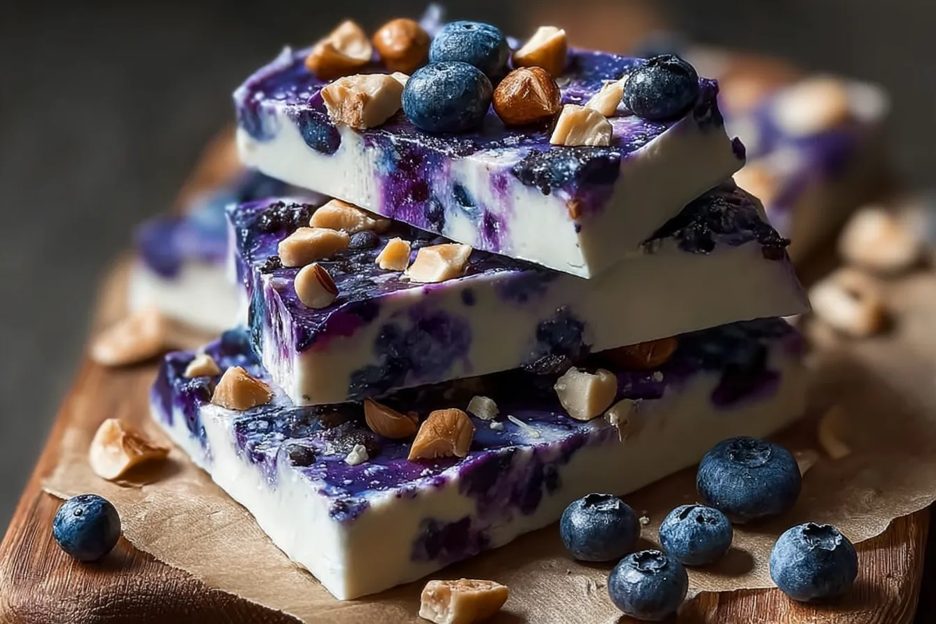 Blueberry Frozen Cottage Cheese Bark