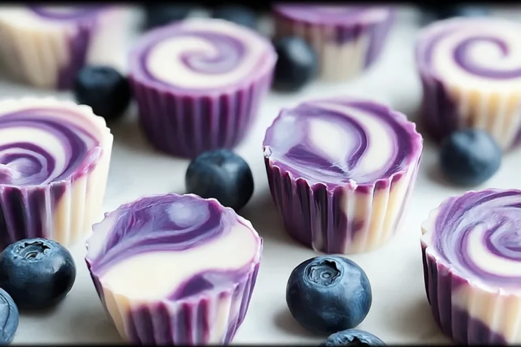 Blueberry Swirl Yogurt Bites - Healthy Snack Treats