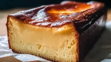 Decadent Burnt Basque Cheesecake in a Loaf Pan