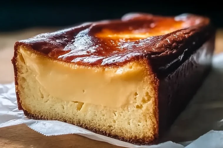 Decadent Burnt Basque Cheesecake in a Loaf Pan