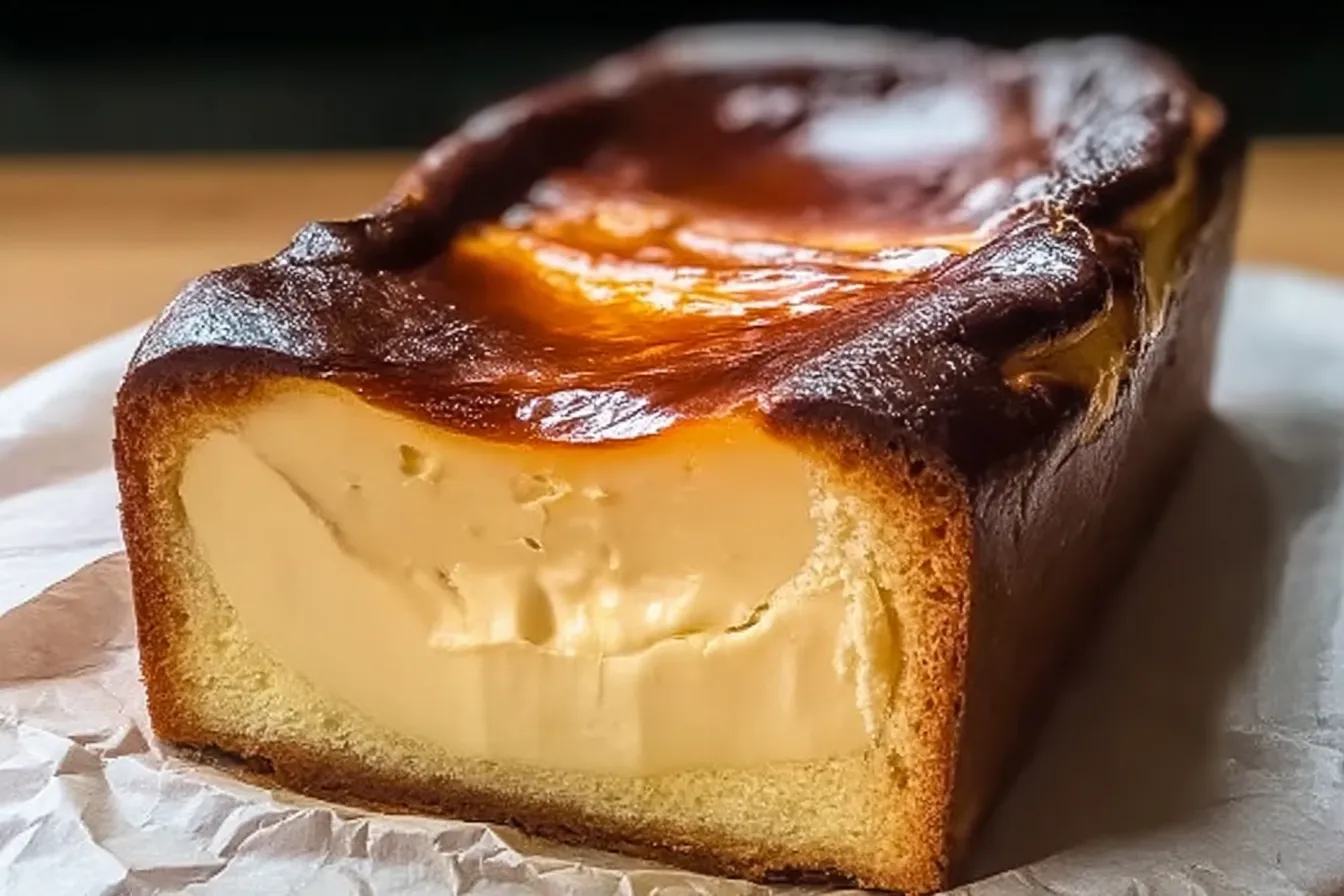 Burnt Basque Cheesecake in a Loaf Pan