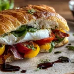 Burrata Italian Focaccia Sandwich: Pure Deliciousness Awaits! 14 Burrata Italian Focaccia Sandwich Close-Up