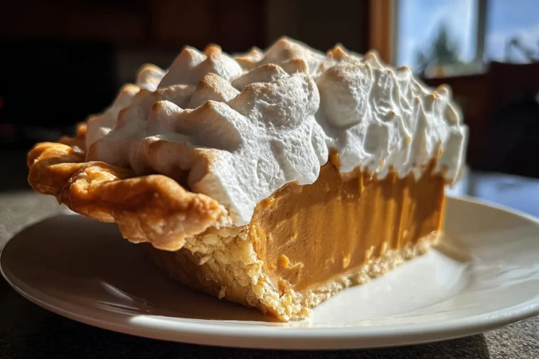 Butterscotch Heaven Pie Plated with Whipped Cream