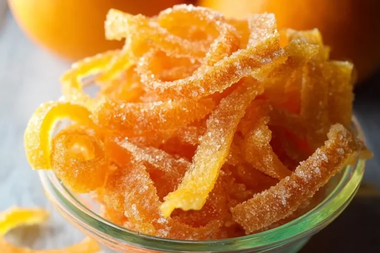 Candied Orange Peel on a Beautiful Platter