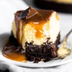 Caramel Brownie Cheesecake Slices Ready to Serve