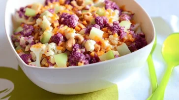 Vibrant Cauliflower Cashew Confetti Salad