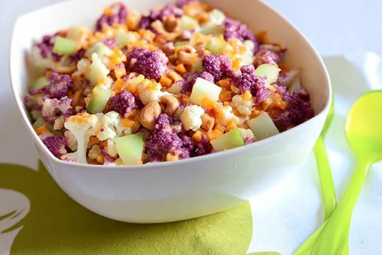 Vibrant Cauliflower Cashew Confetti Salad
