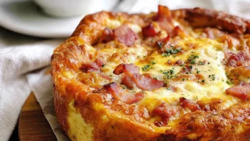 Cheese & Bacon Strata Cake – Breakfast Casserole