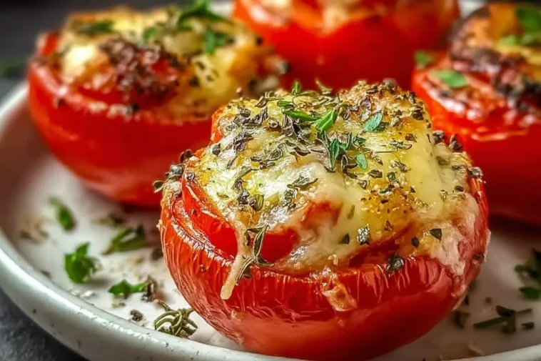 Cheesy Baked Stuffed Tomatoes Fresh Out of the Oven