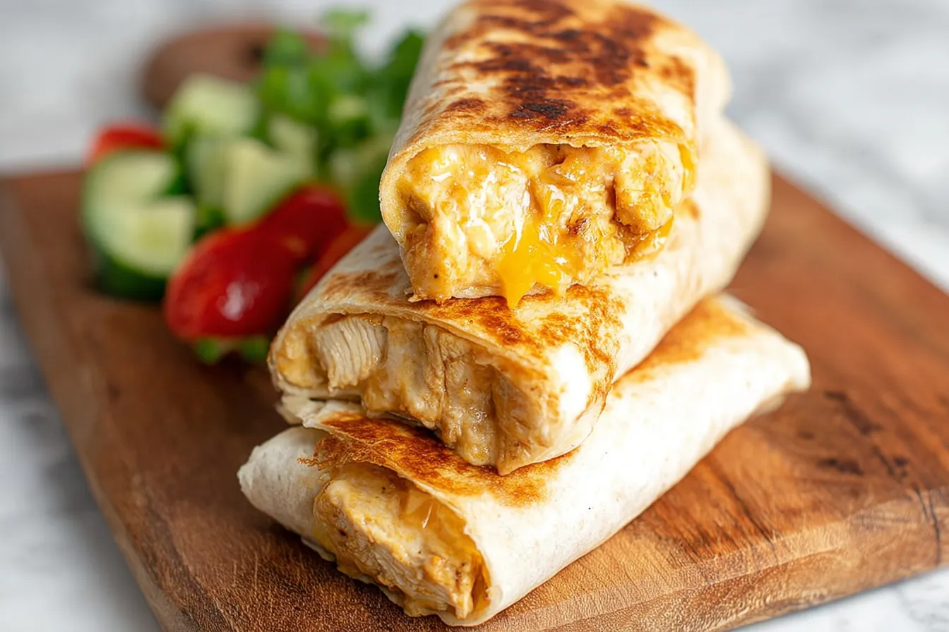 Cheesy Garlic Chicken Wraps - Irresistibly Delicious