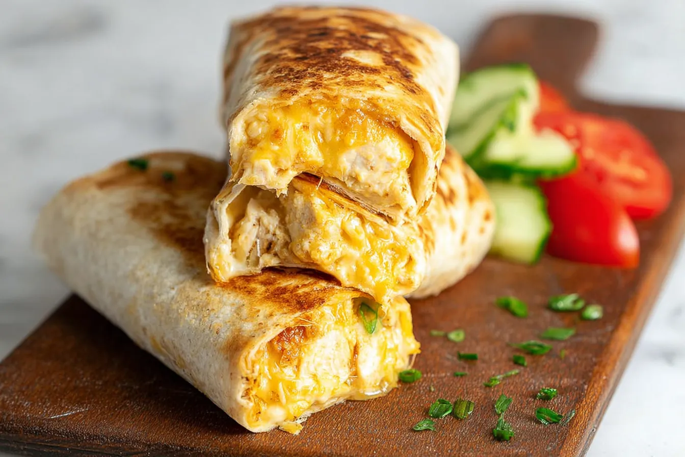 Cheesy Garlic Chicken Wraps