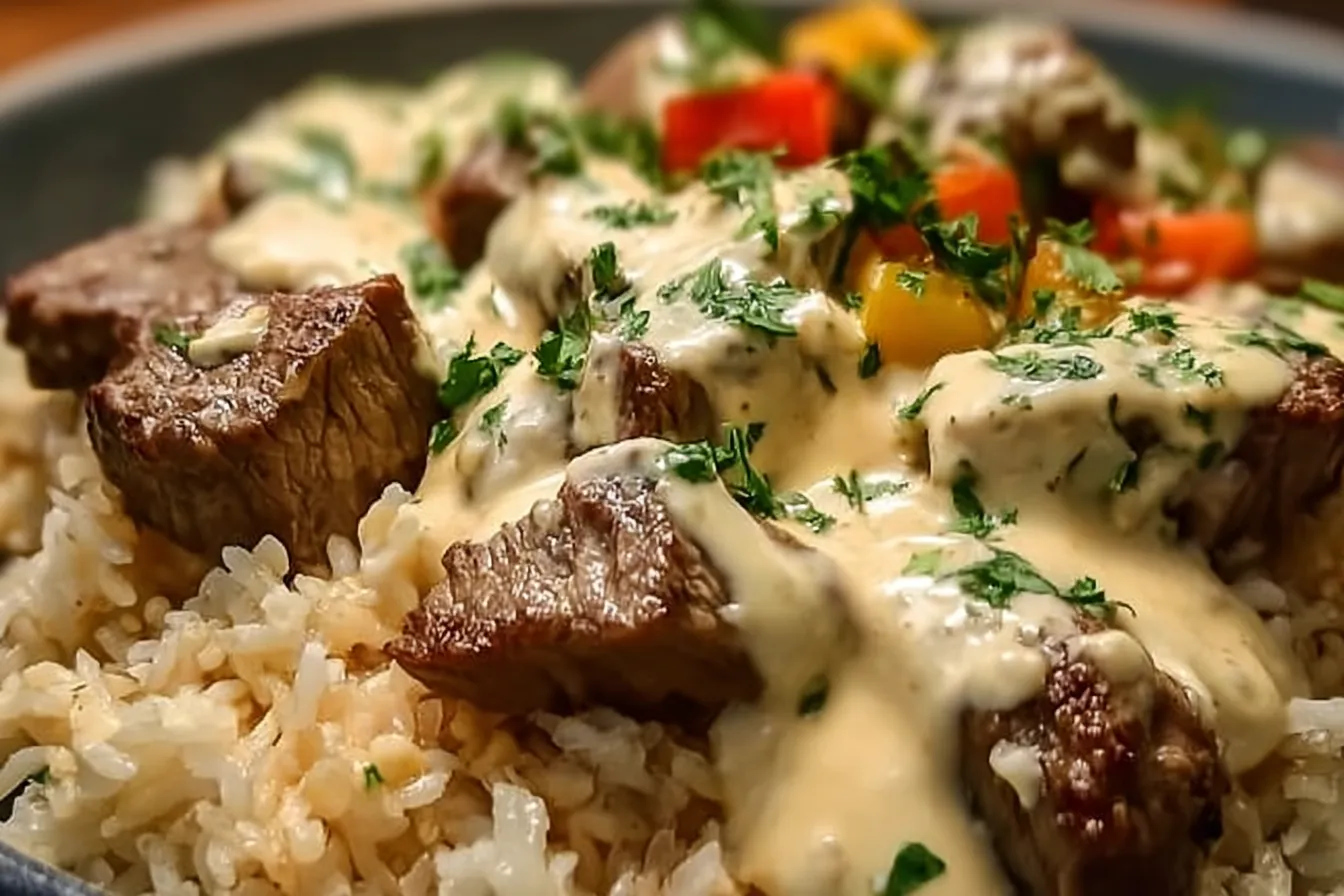 Cheesy Steak and Queso Rice: Delicious 15-Minute Dinner