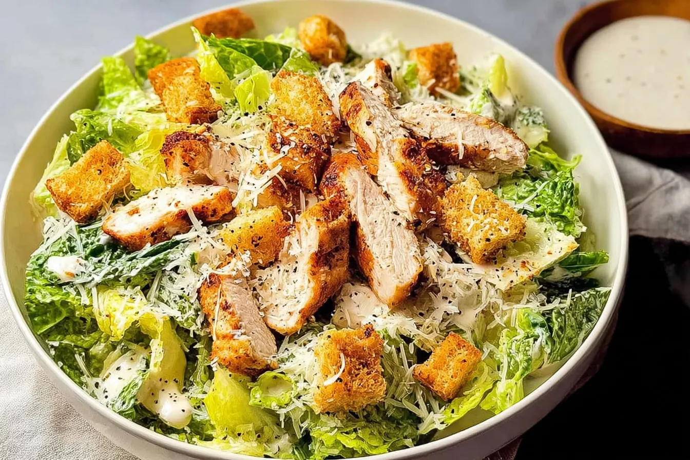 Chicken Caesar Salad: A Delicious Twist You’ll Love! 3 Chicken Caesar Salad Garnished with Croutons