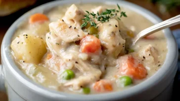 Delicious Chicken Pot Pie Soup in a Bowl