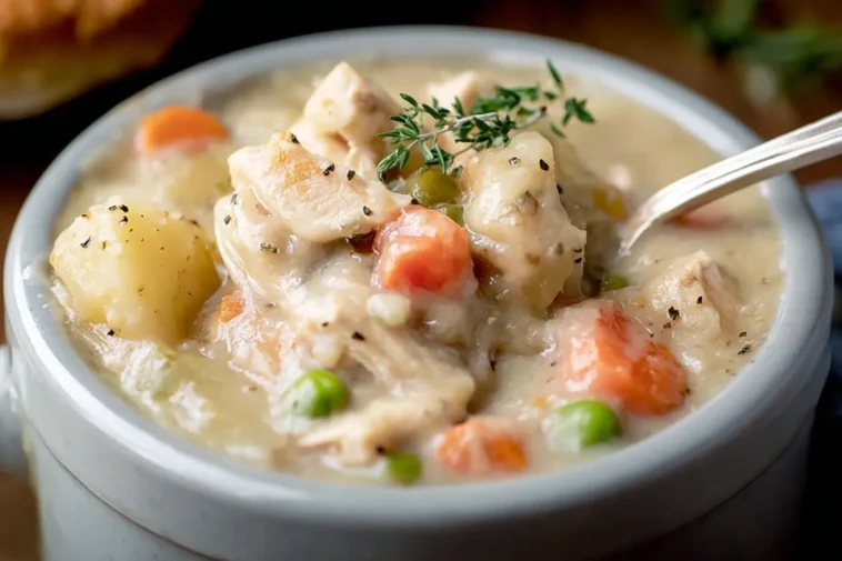 Delicious Chicken Pot Pie Soup in a Bowl
