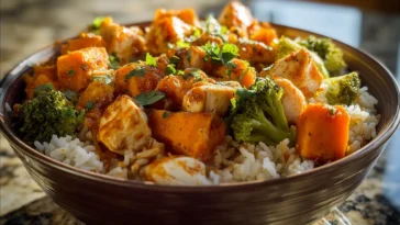 Chicken Sweet Potato Rice Bowl - Delicious Dinner Idea