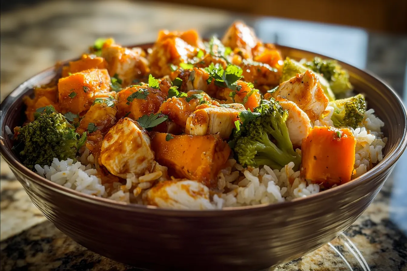Chicken Sweet Potato Rice Bowl: A Deliciously Healthy Meal 3 Chicken Sweet Potato Rice Bowl - Delicious Dinner Idea
