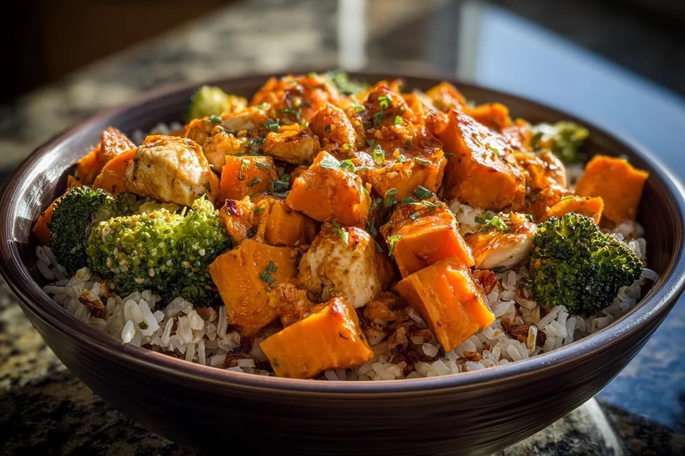 Chicken Sweet Potato Rice Bowl