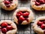 Chocolate Cherry Pie Cookies on a Wooden Plate