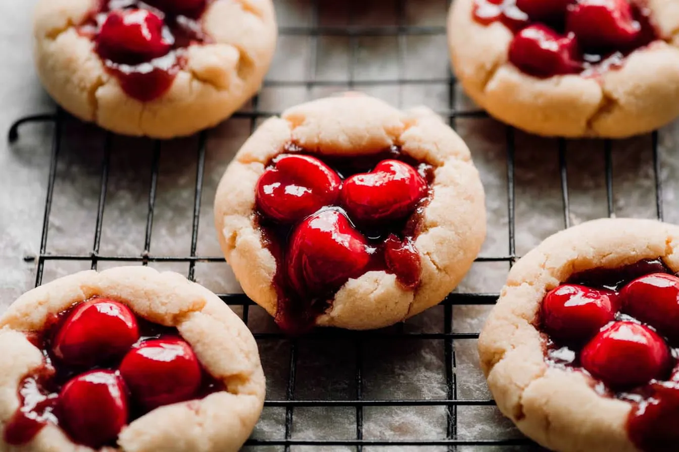 Chocolate Cherry Pie Cookies: A Delightful Treat 3 Chocolate Cherry Pie Cookies on a Wooden Plate