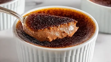 Chocolate Chocolate Creme Brulee in Elegant Serving Dish