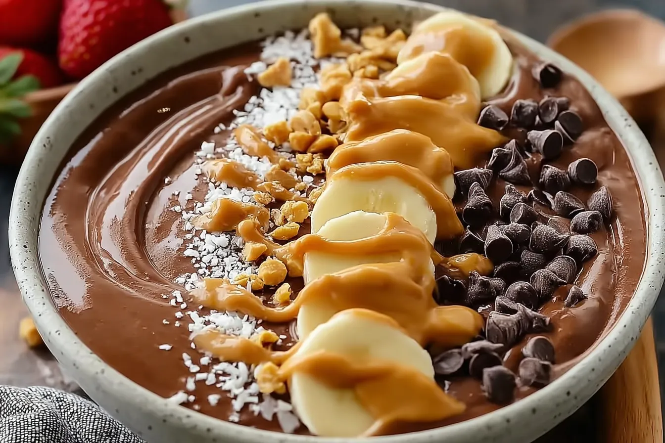 Chocolate Peanut Butter Smoothie Bowl Recipe