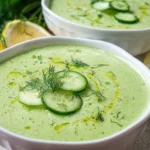 Chilled Cold Cucumber Soup Bowl