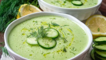 Chilled Cold Cucumber Soup Bowl