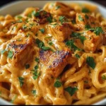 Cowboy Butter Chicken Pasta Served in a Bowl