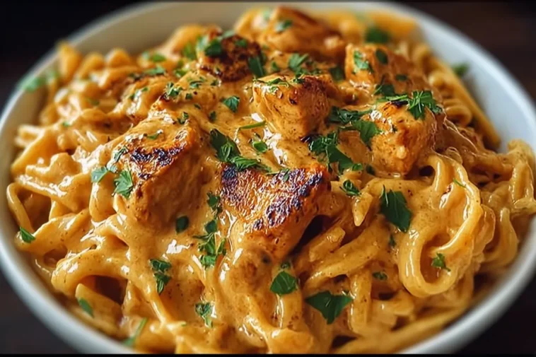 Cowboy Butter Chicken Pasta Served in a Bowl
