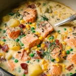 Creamy Salmon Corn Chowder in a Bowl