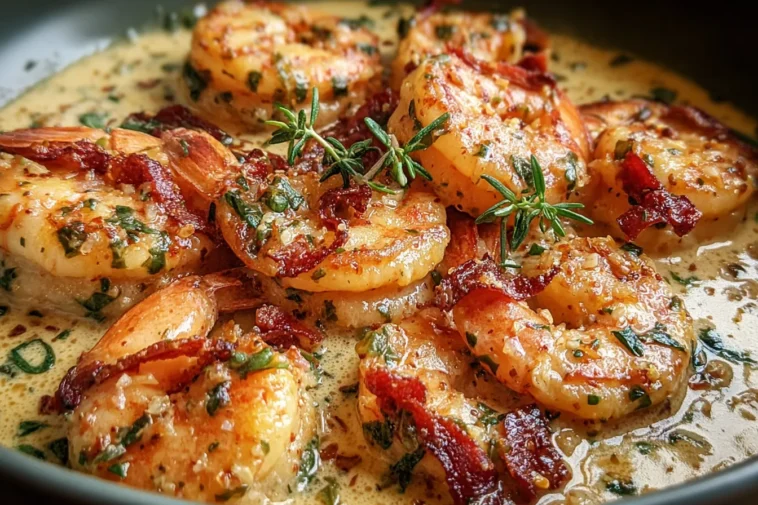 Creamy Tuscan Garlic Shrimp in a Pan - Delicious Recipe