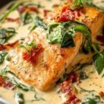 Creamy Tuscan Salmon on a Plate