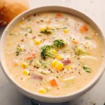 Delicious Creamy Vegetable Soup in a Bowl