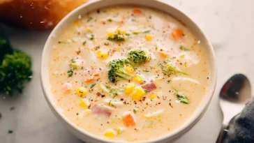 Delicious Creamy Vegetable Soup in a Bowl