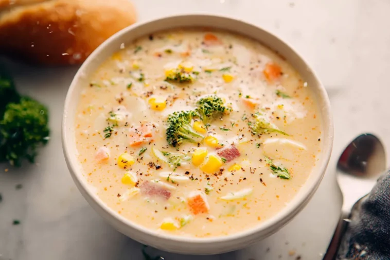 Delicious Creamy Vegetable Soup in a Bowl
