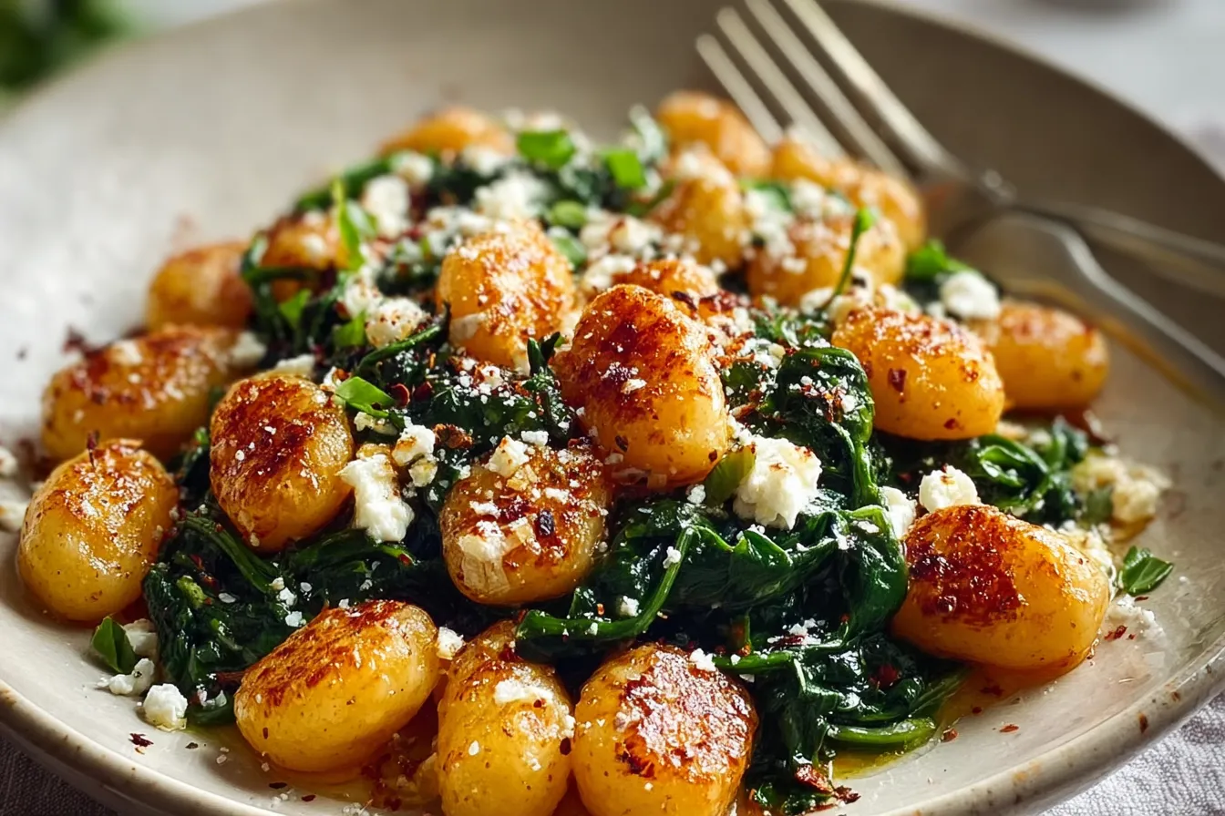 Crispy Gnocchi With Spinach And Feta: A Childhood Memory In Flavor