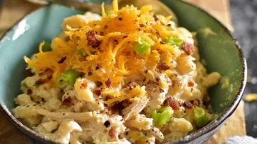 Crockpot Crack Chicken Pasta Ready to Serve