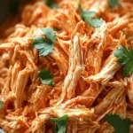 Crockpot Shredded Buffalo Chicken Ready to Serve