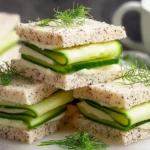 Delicious Cucumber Tea Sandwiches on a Platter